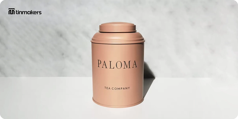 Tea tin packaging with custom design