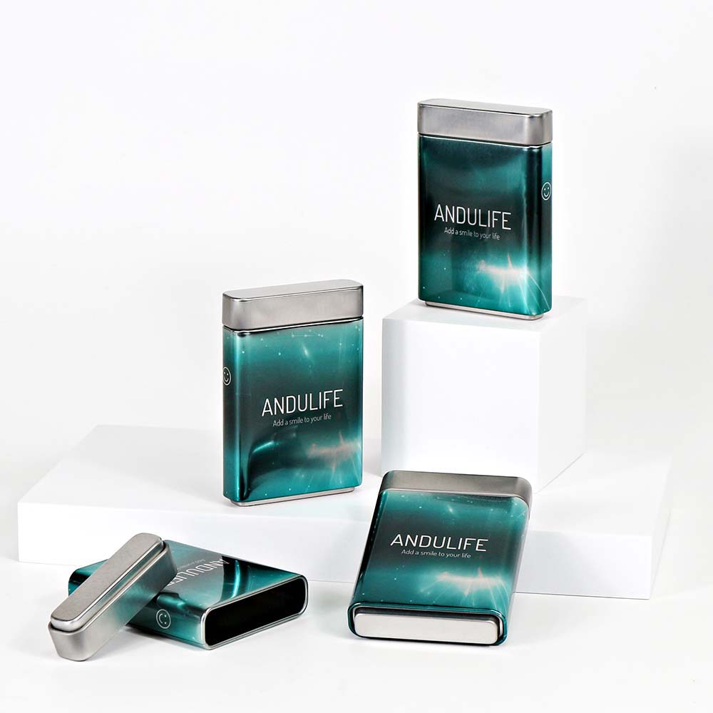 Airtight spice tin box set that offers a neat, organized way to store your spices on kitchen shelves.