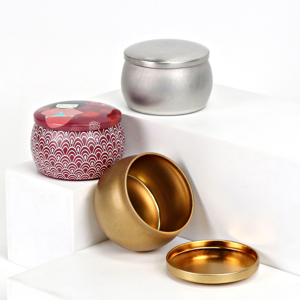 Seamless round candle tin