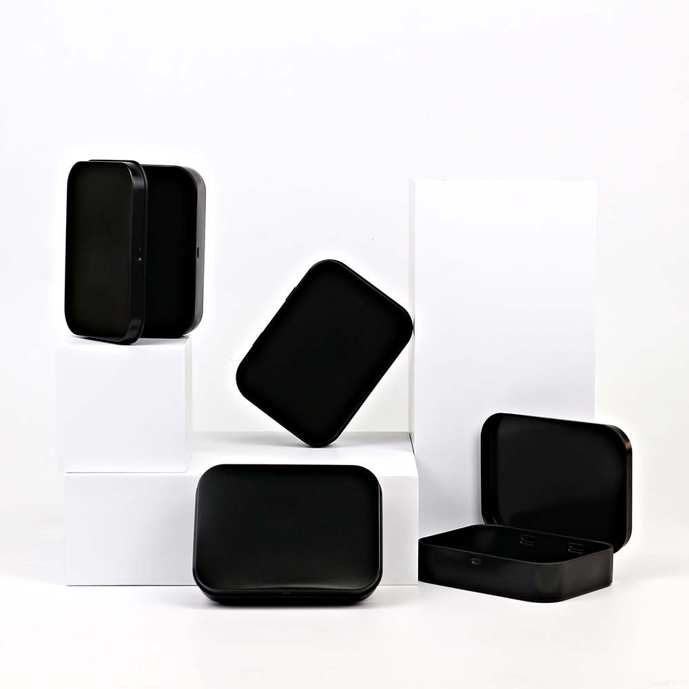 Rectangular tins for gift packaging Hinged lid rectangular storage tins