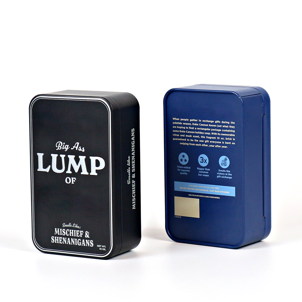 Stylish embossed metal gift box with secure hinged closure