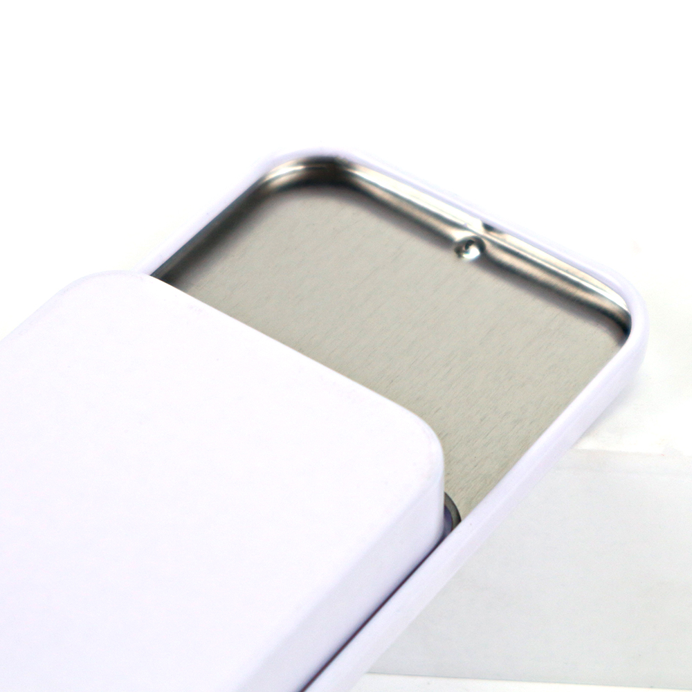 Rectangular baby food storage tin with sleek design