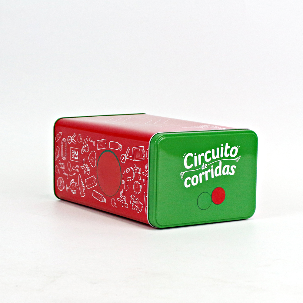 Personalized Red Green Christmas Cookie Tin