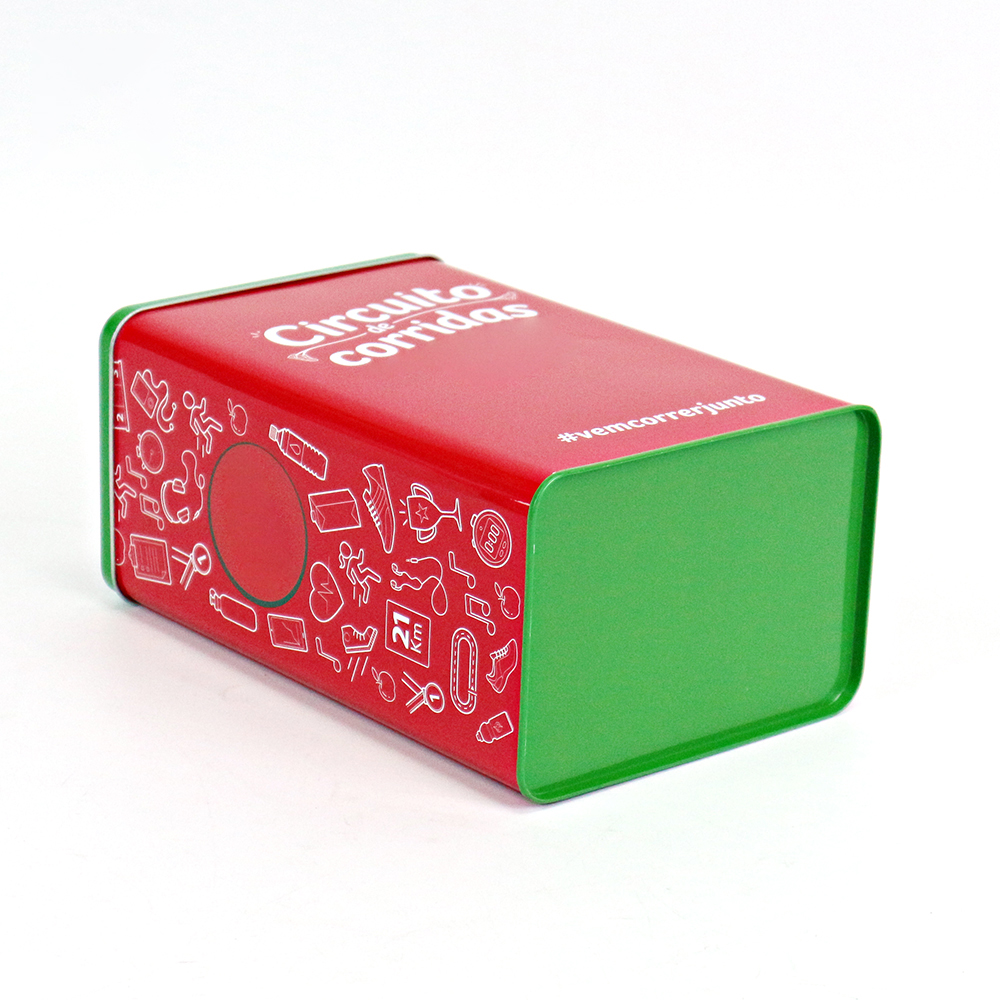 Winter Scene Square Christmas Cookie Tin