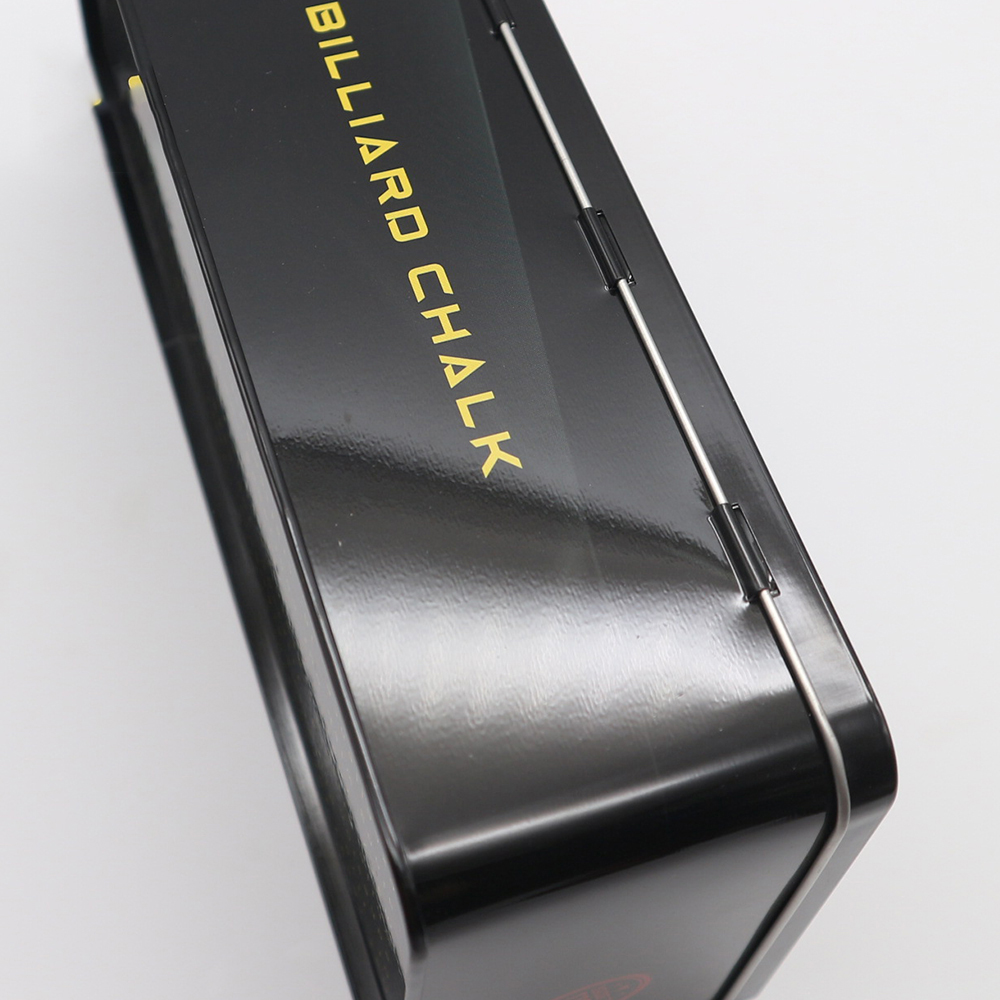 Stylish rectangular gift tin box for billiard enthusiasts.