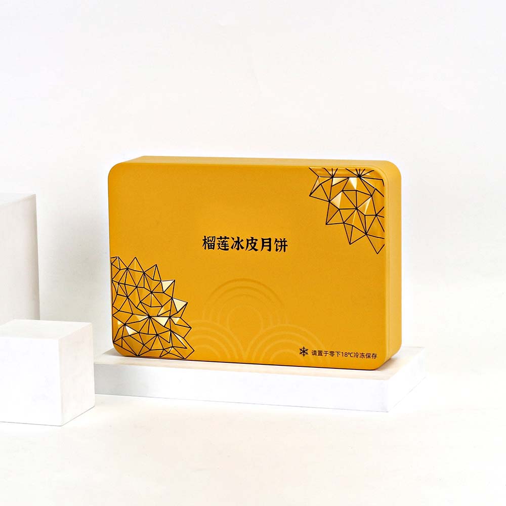 High-quality custom rectangular moon cake gift box paired with an elegant packing bag, perfect for luxury gifting.