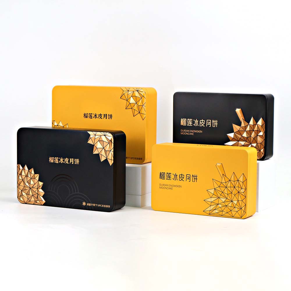 Custom rectangular moon cake gift box with a designer packing bag, perfect for creating a memorable gift experience.