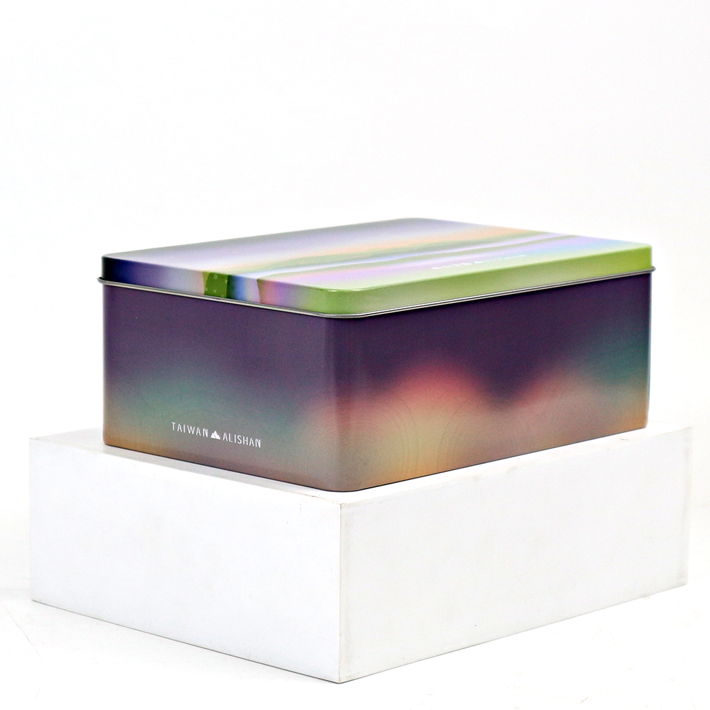 Unique custom printed seasonal tea tin box, perfect for gifting or adding a personal touch to your tea collection with seasonal artwork.
