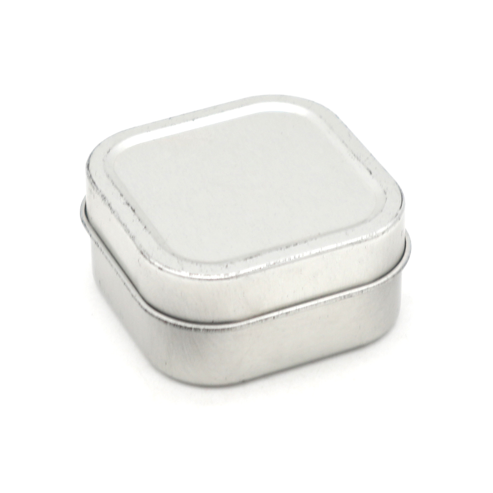 Durable rounded square shallow mint tin can box ideal for long-lasting storage and protection of mints and other small items.