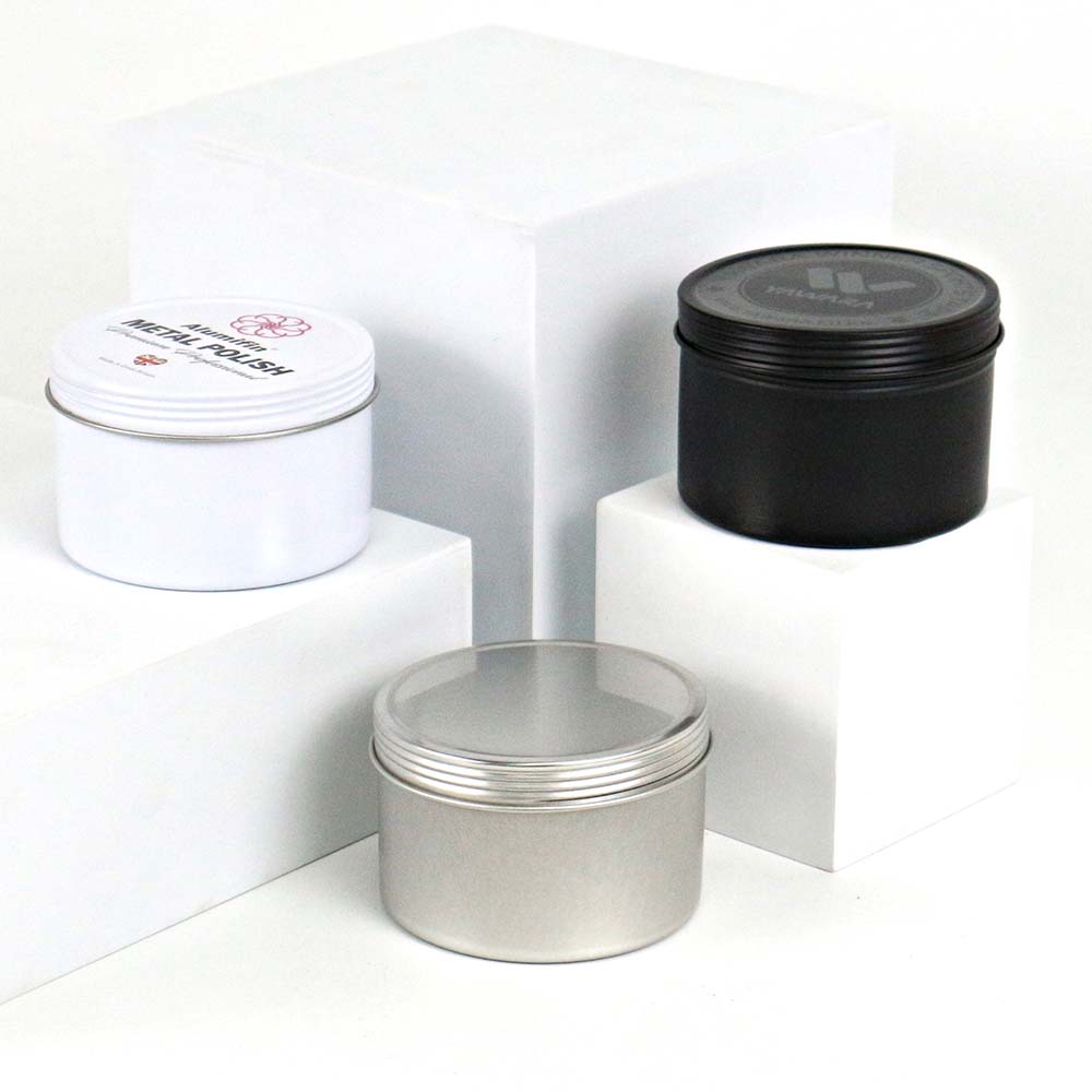 DIY round metal candle tin box available wholesale, great for crafting personalized candles and home décor.