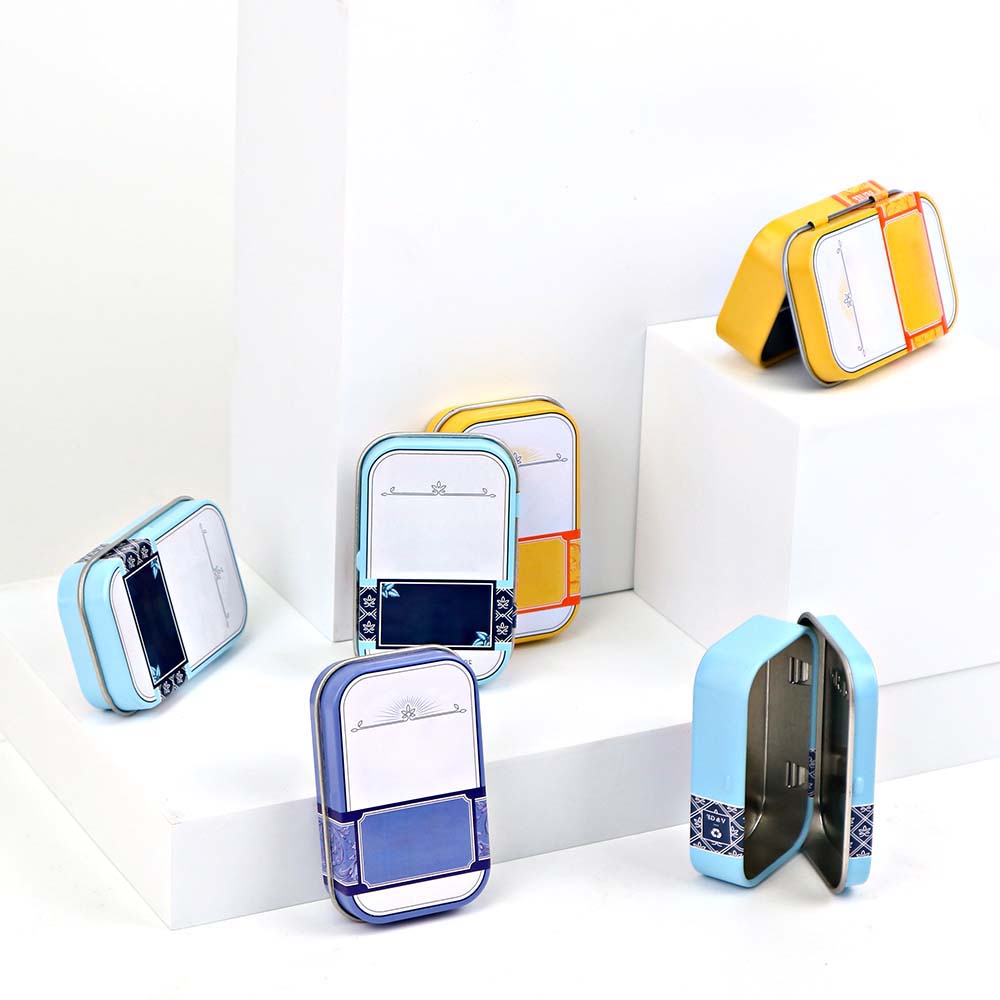 Rectangular tin box for gummies