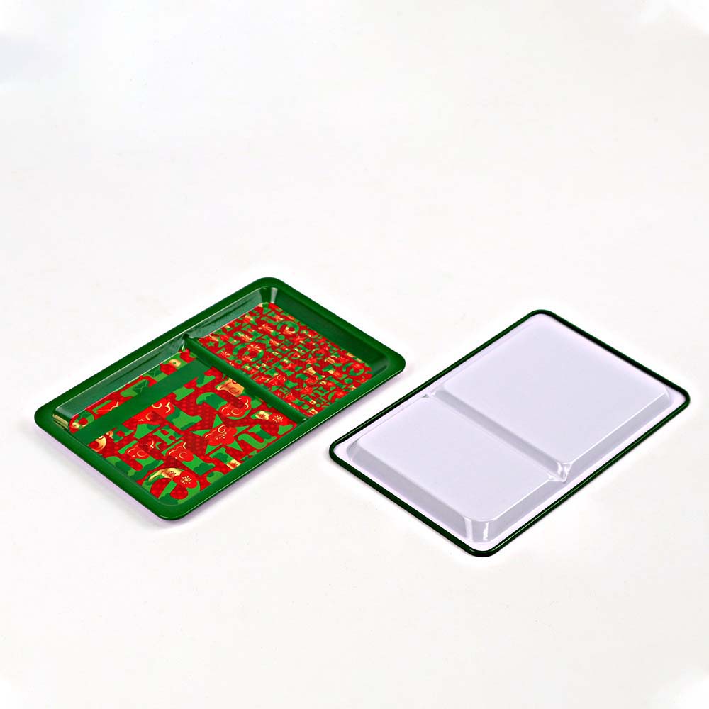 Food-themed printed serving trays