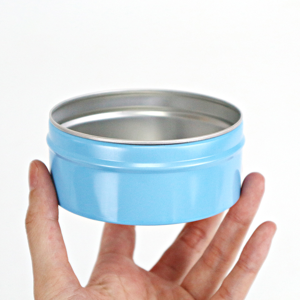 Reusable cosmetic tin container