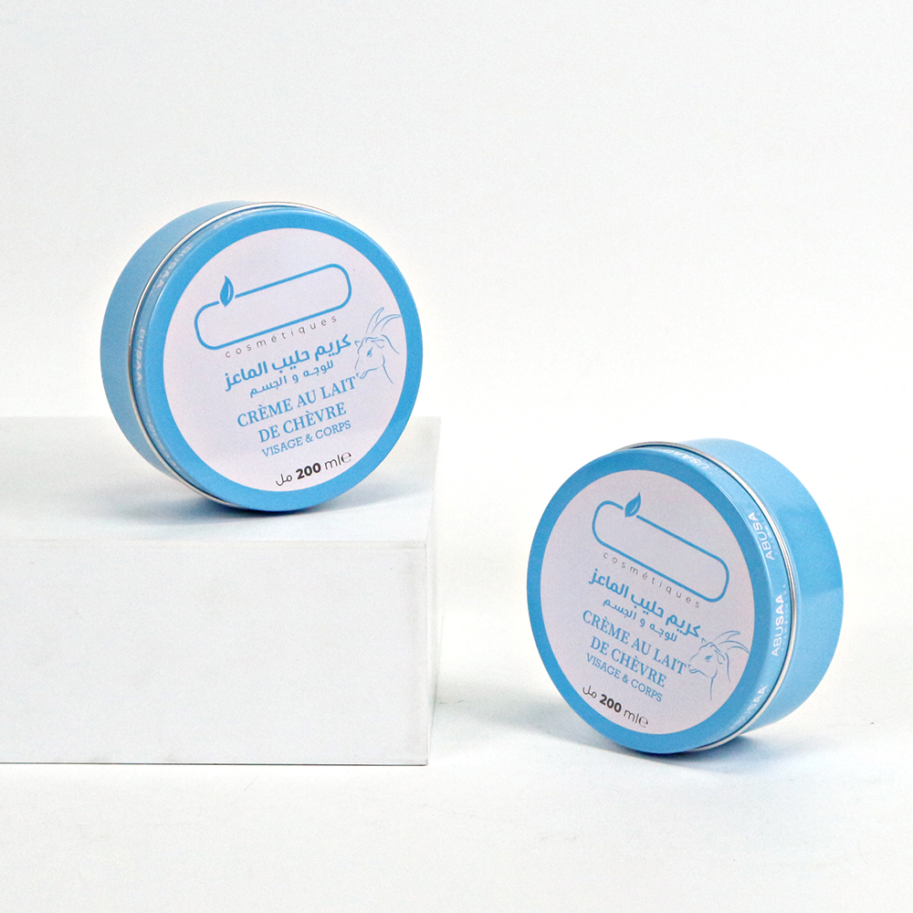 Cream storage round tin case