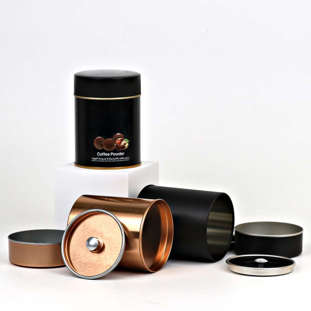 Airtight metal coffee powder jar