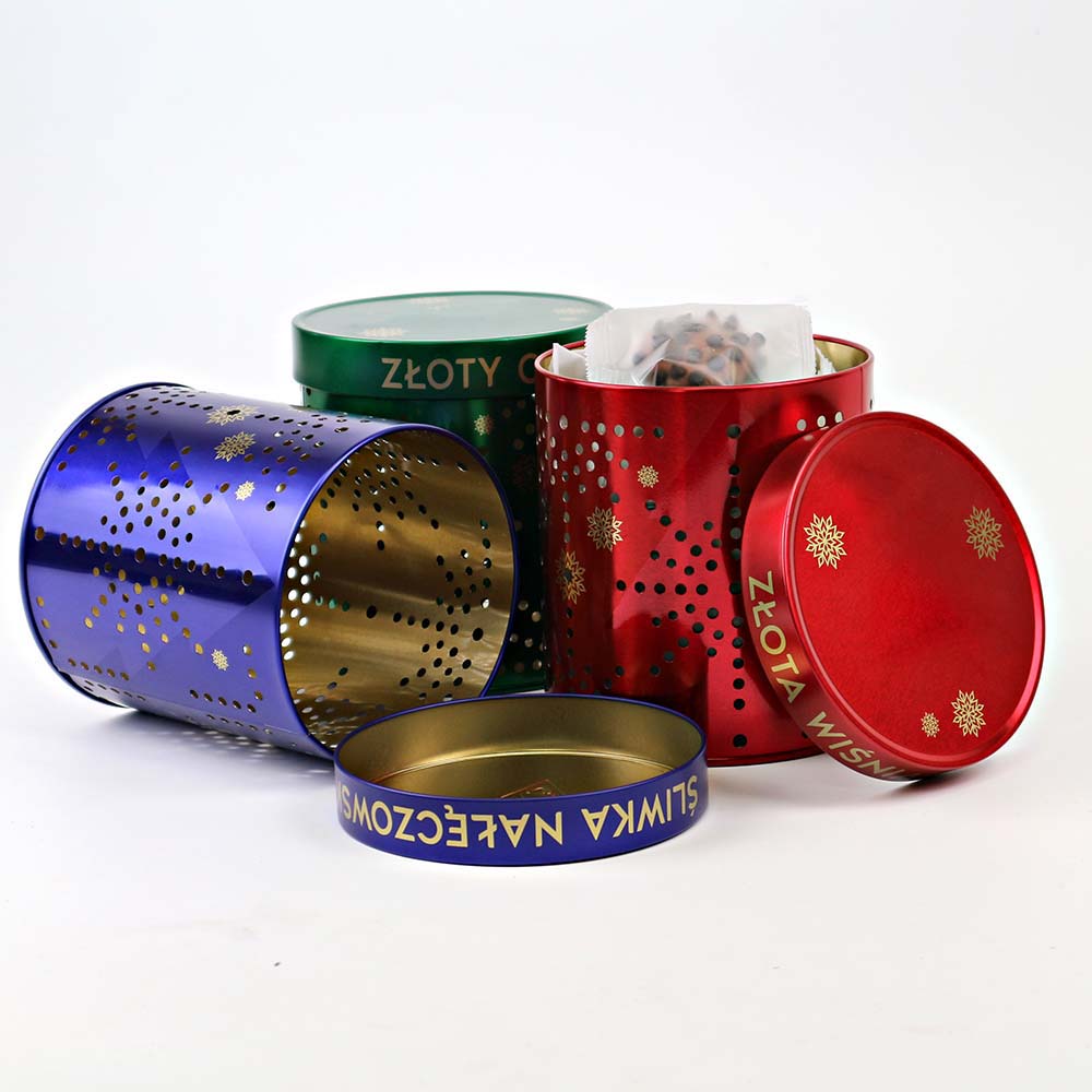 Round Tin Can for Cookies