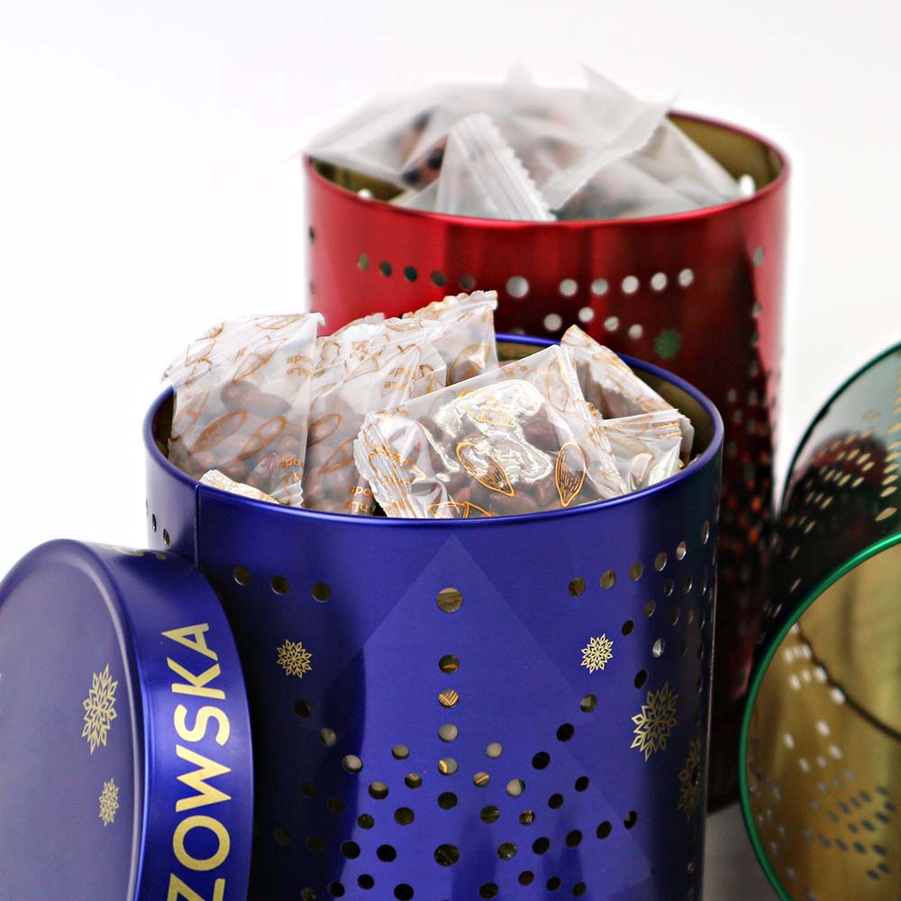 Metal Holiday Treats Storage Can