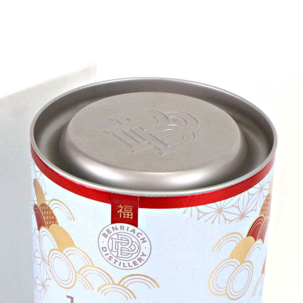 Round snack storage tin container