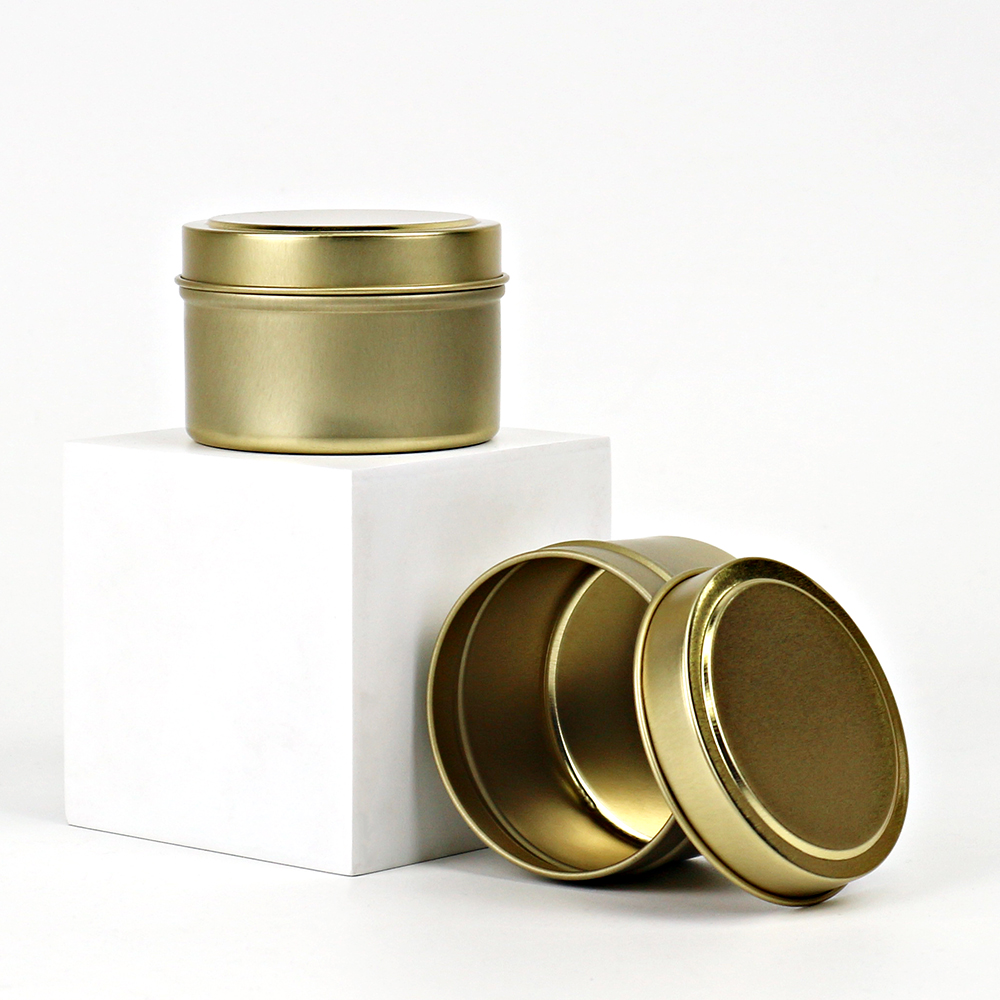 Personalized printed candle tin containers