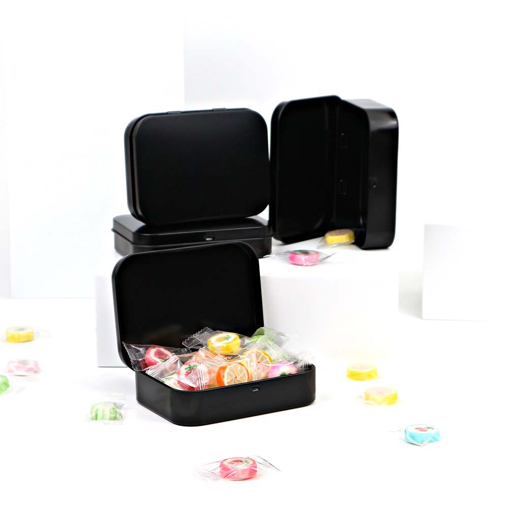 Black metal boxes with hinges