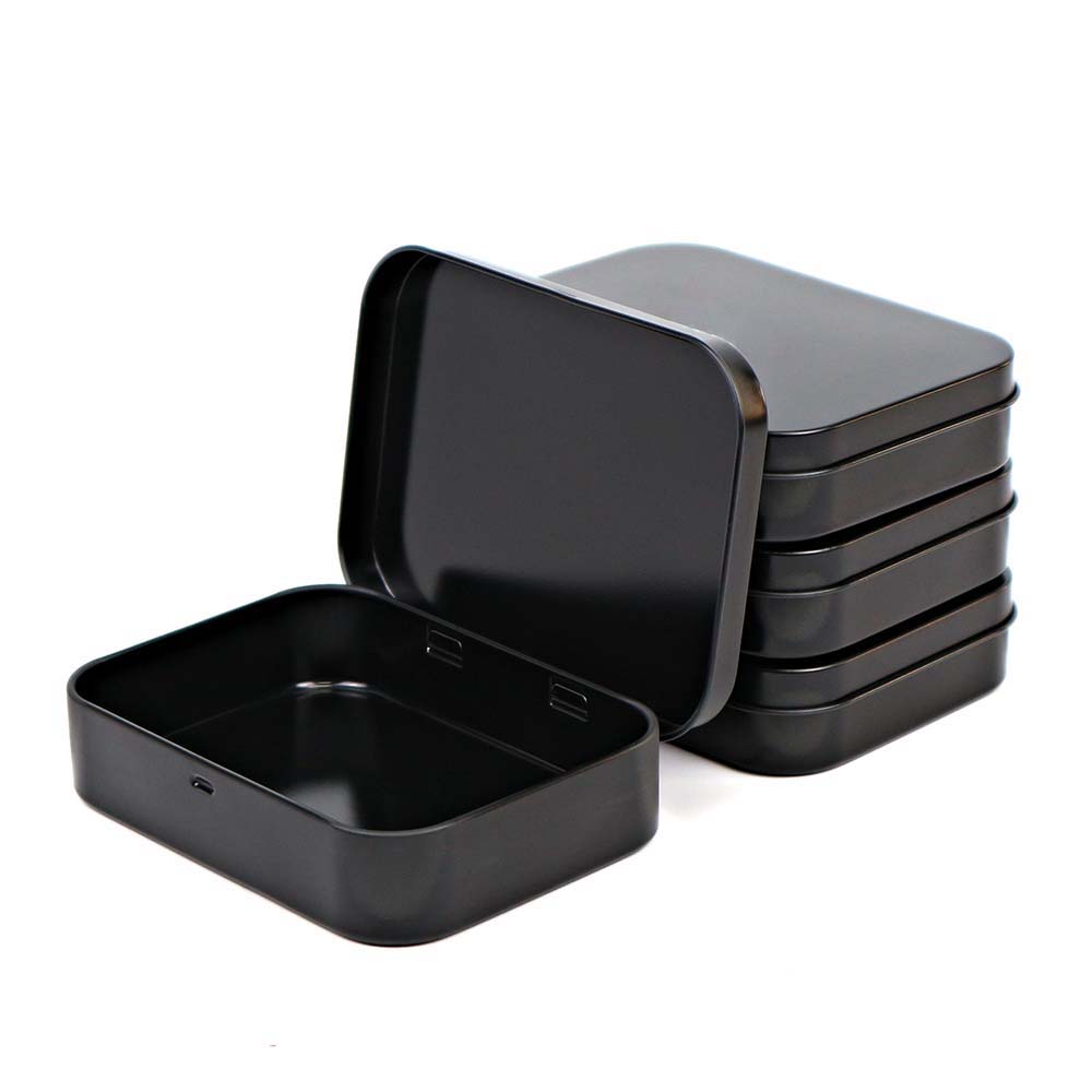 Custom metal tins with hinged lid