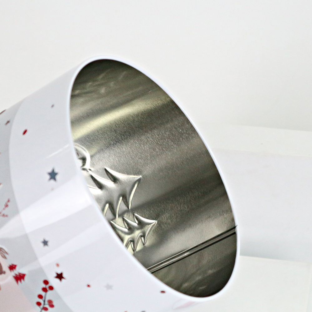 Rotating festive tin box