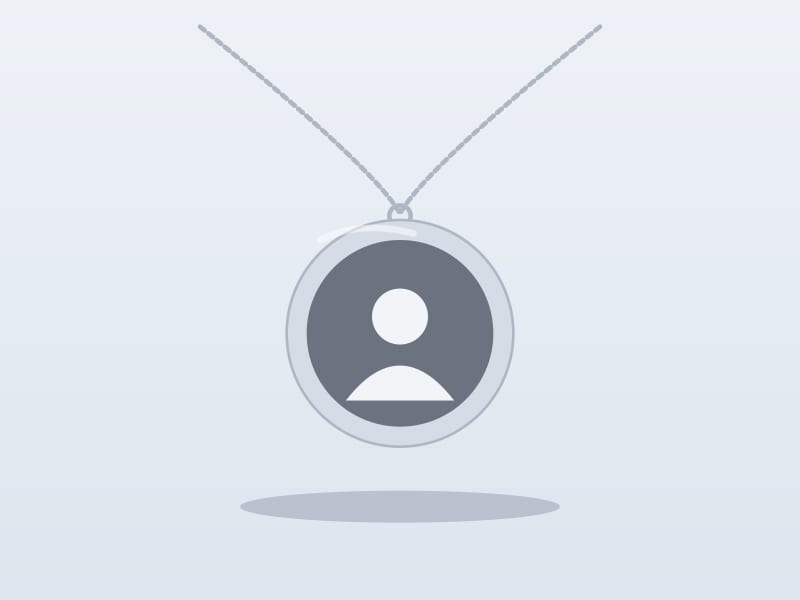 Colar com pingente fotogravado