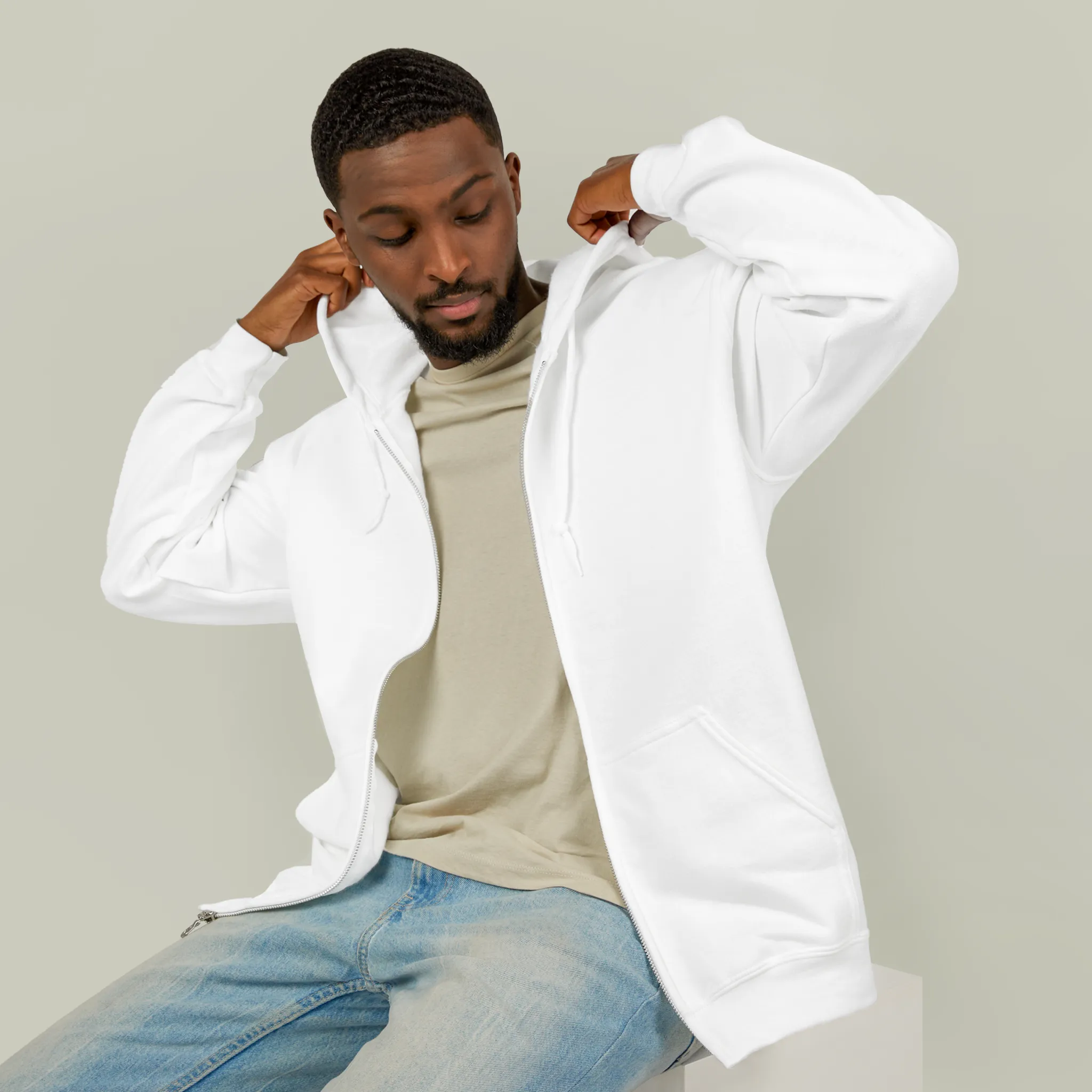 Men Heavy Blend Full Zip Hooded Sweatshirt