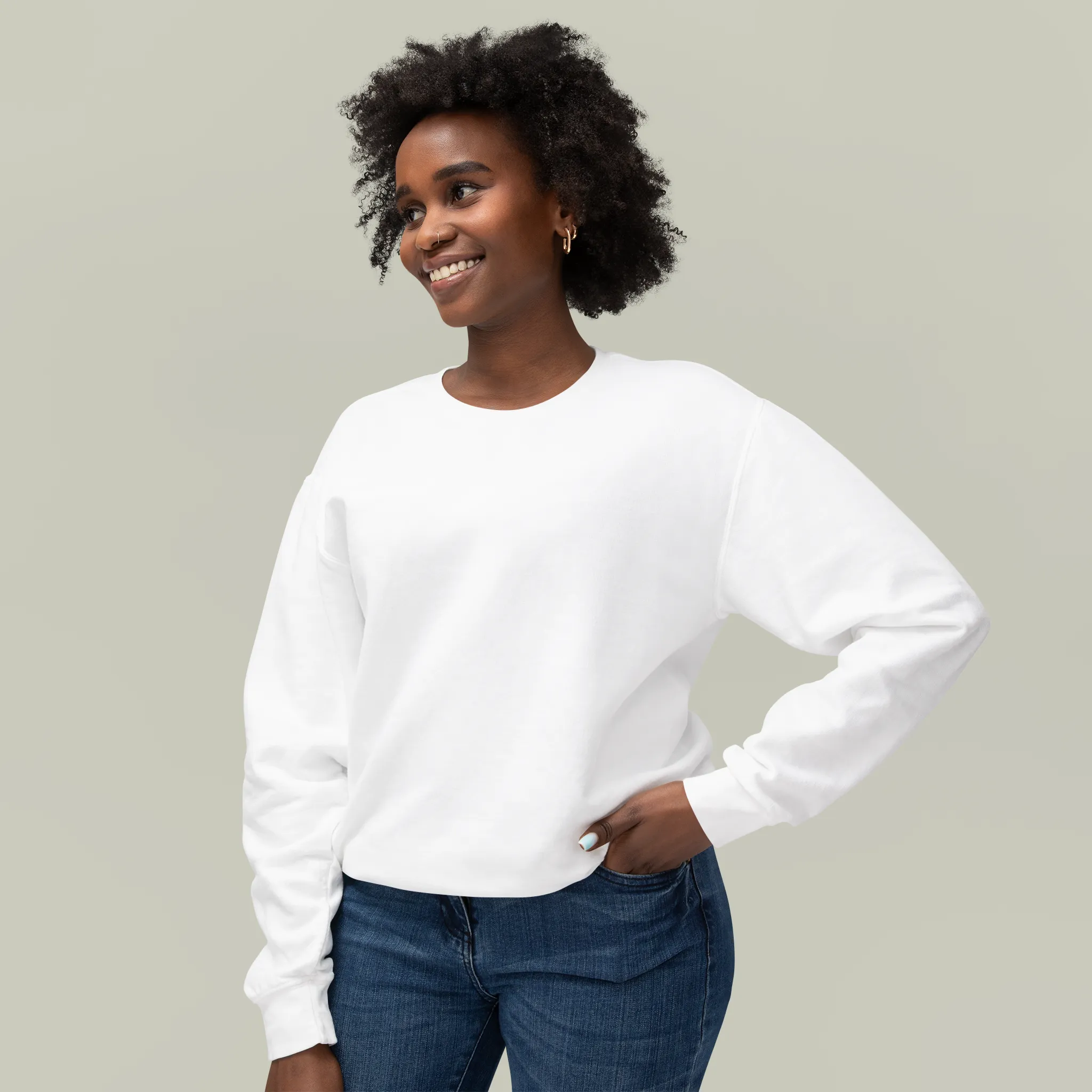 Women Lightweight Crewneck Sweatshirt