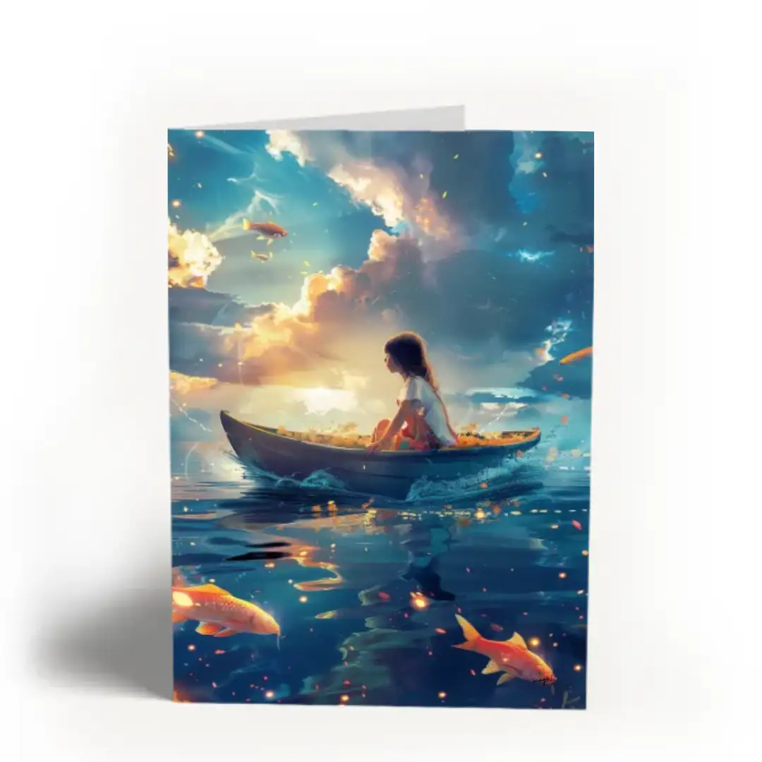 Greeting card fish dream