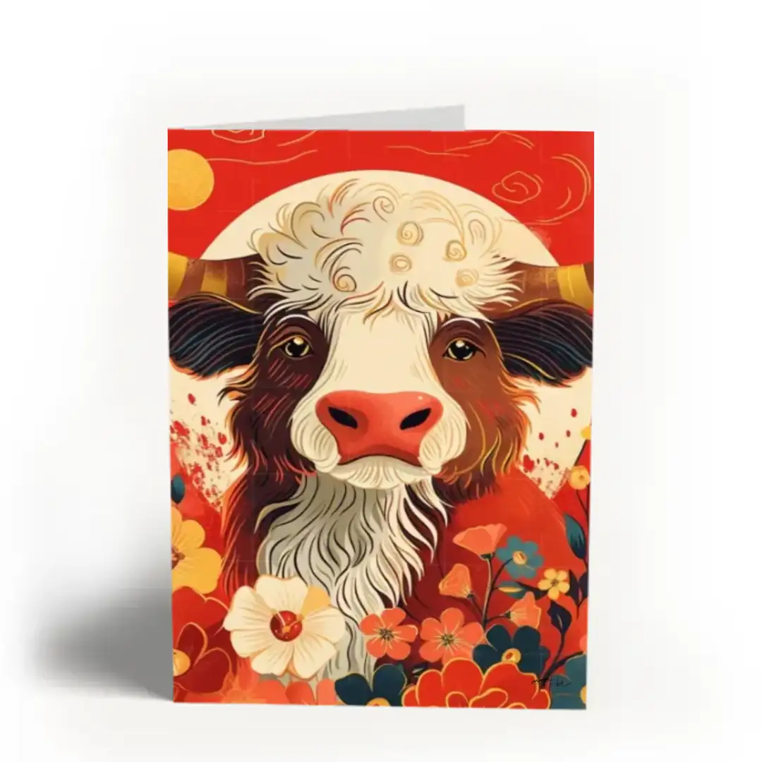 Greeting card Cow