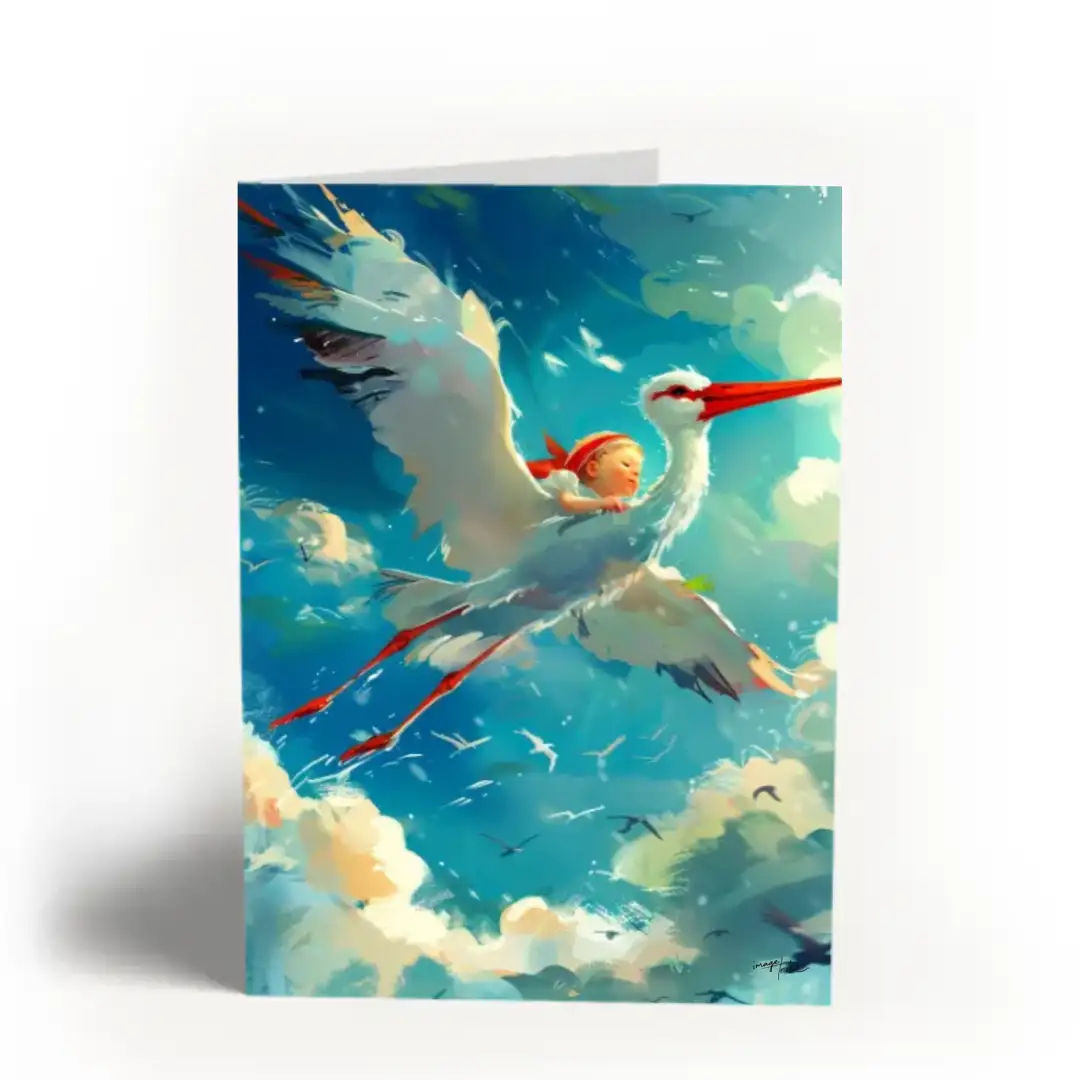 Greeting card Baby flight