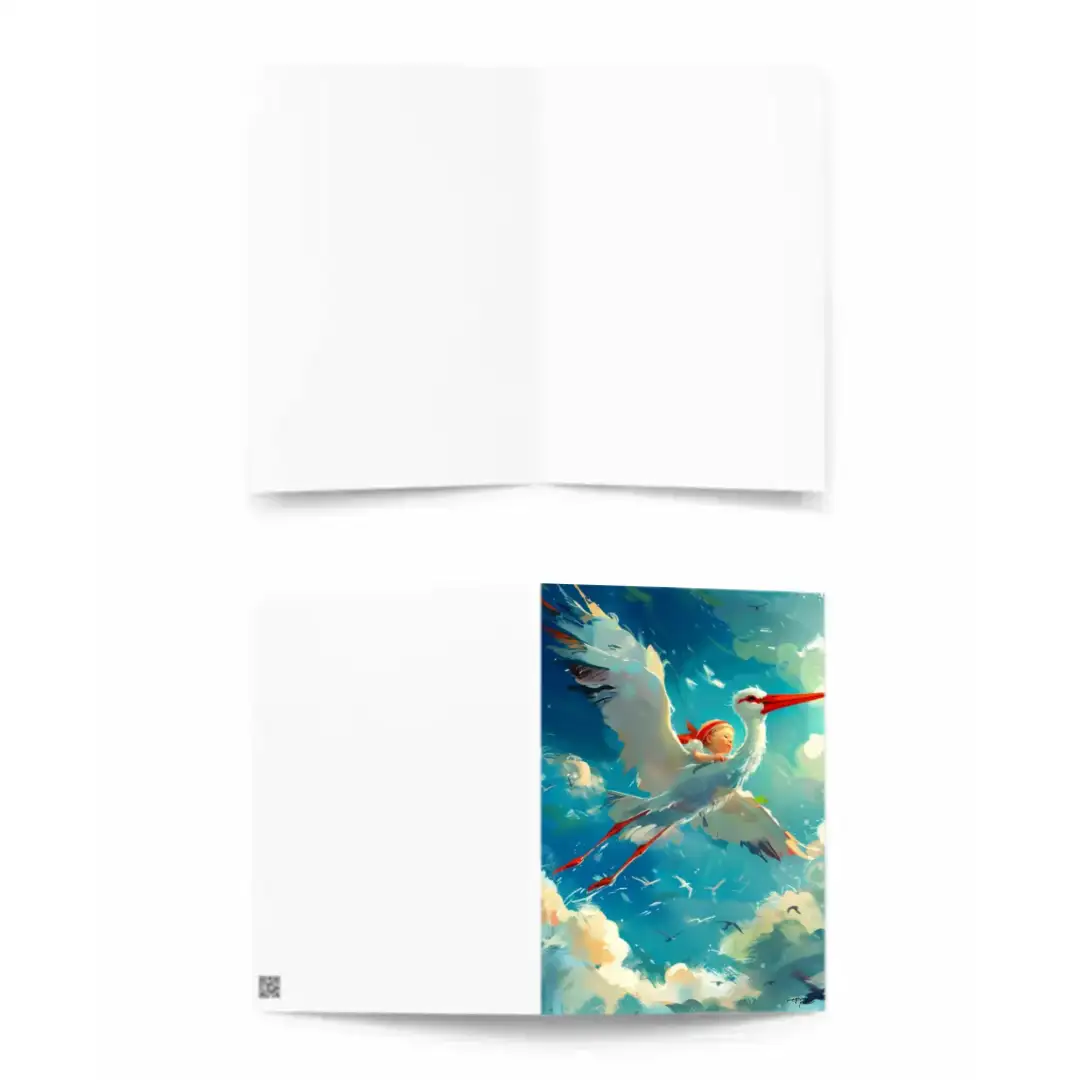 Greeting card Baby flight