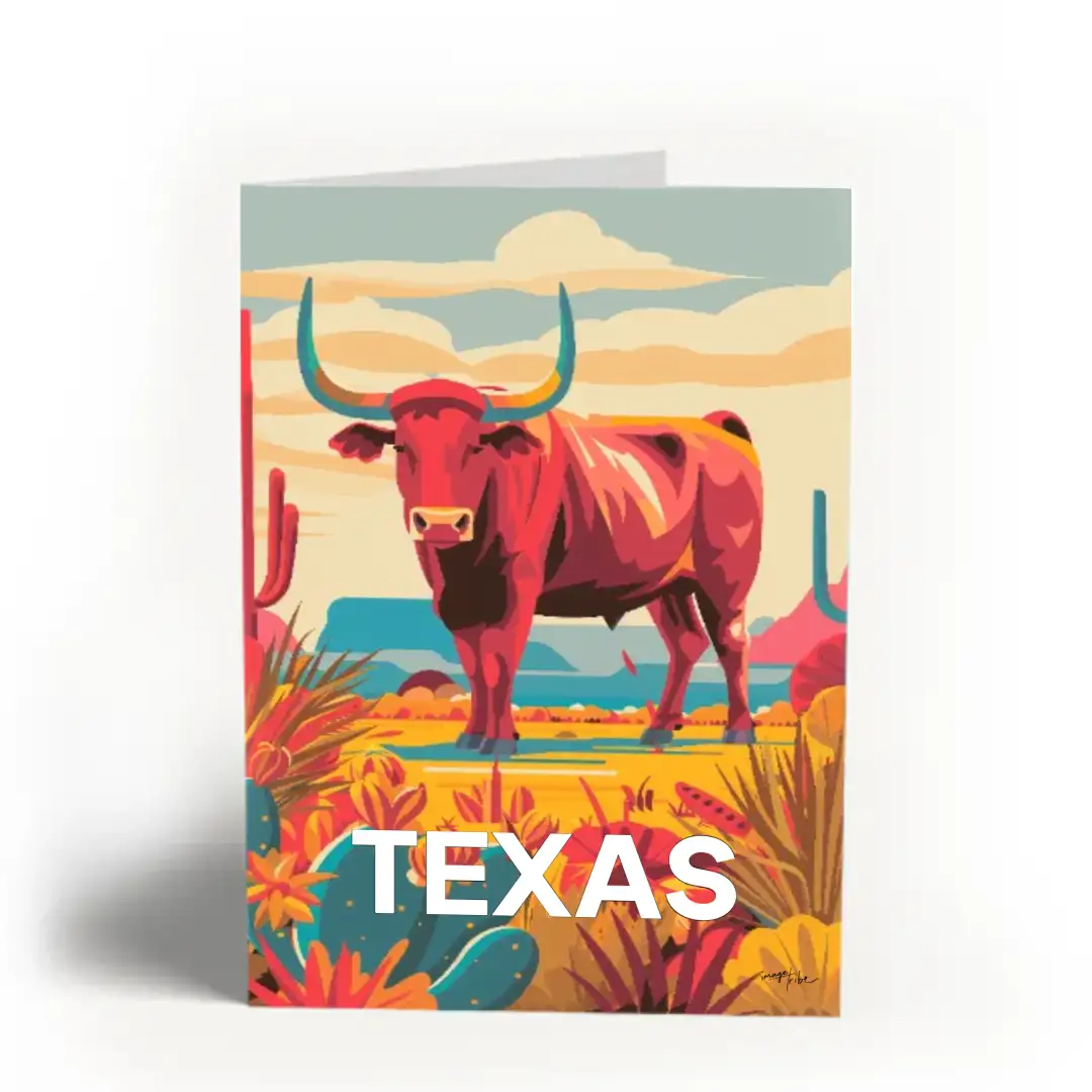 Greeting card Texan Bull