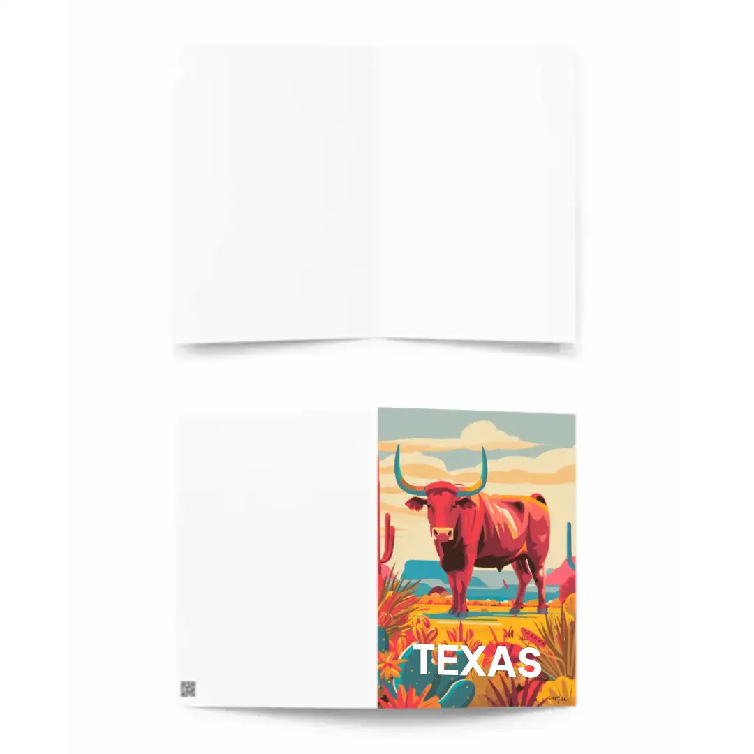 Greeting card Texan Bull