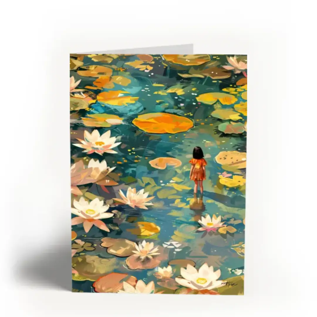 Greeting card water lilies