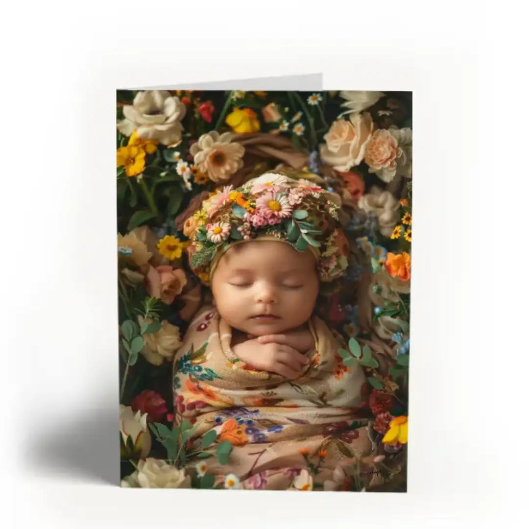 Greeting card Baby flower