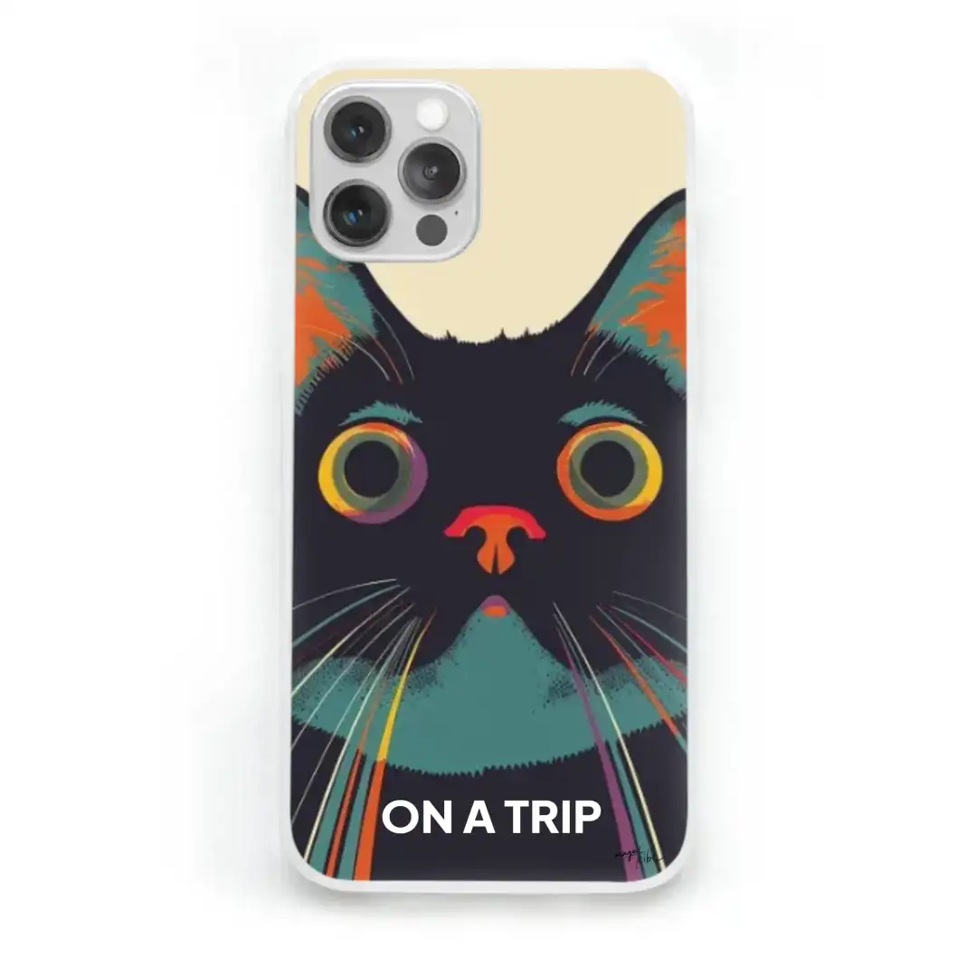 iPhone case cat looking high