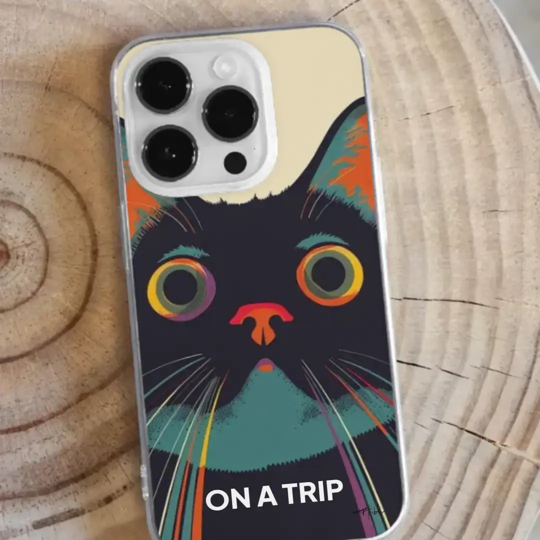 iPhone case cat looking high
