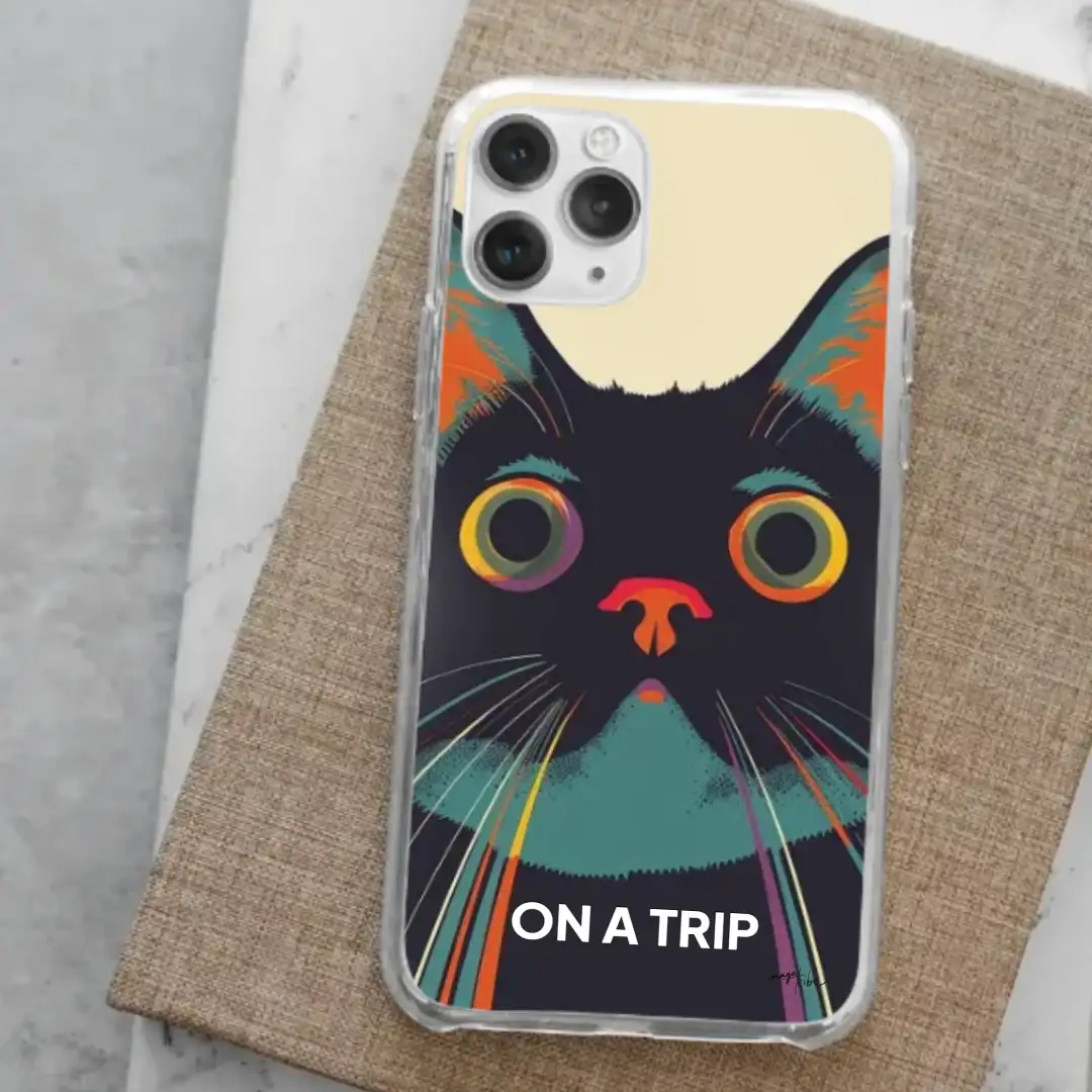 iPhone case cat looking high