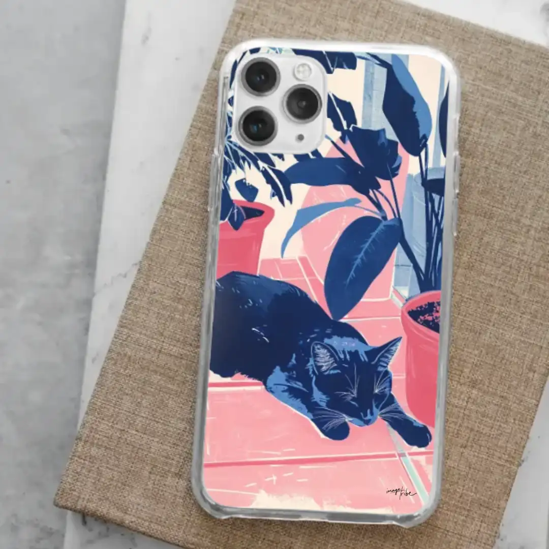 iPhone case Cat with flowers