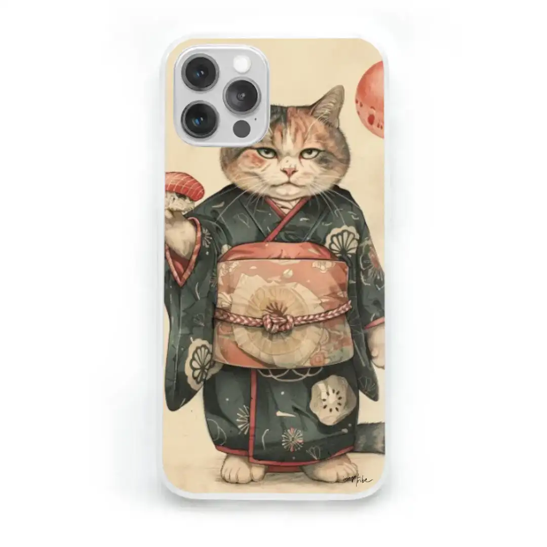 iPhone case geisha cat
