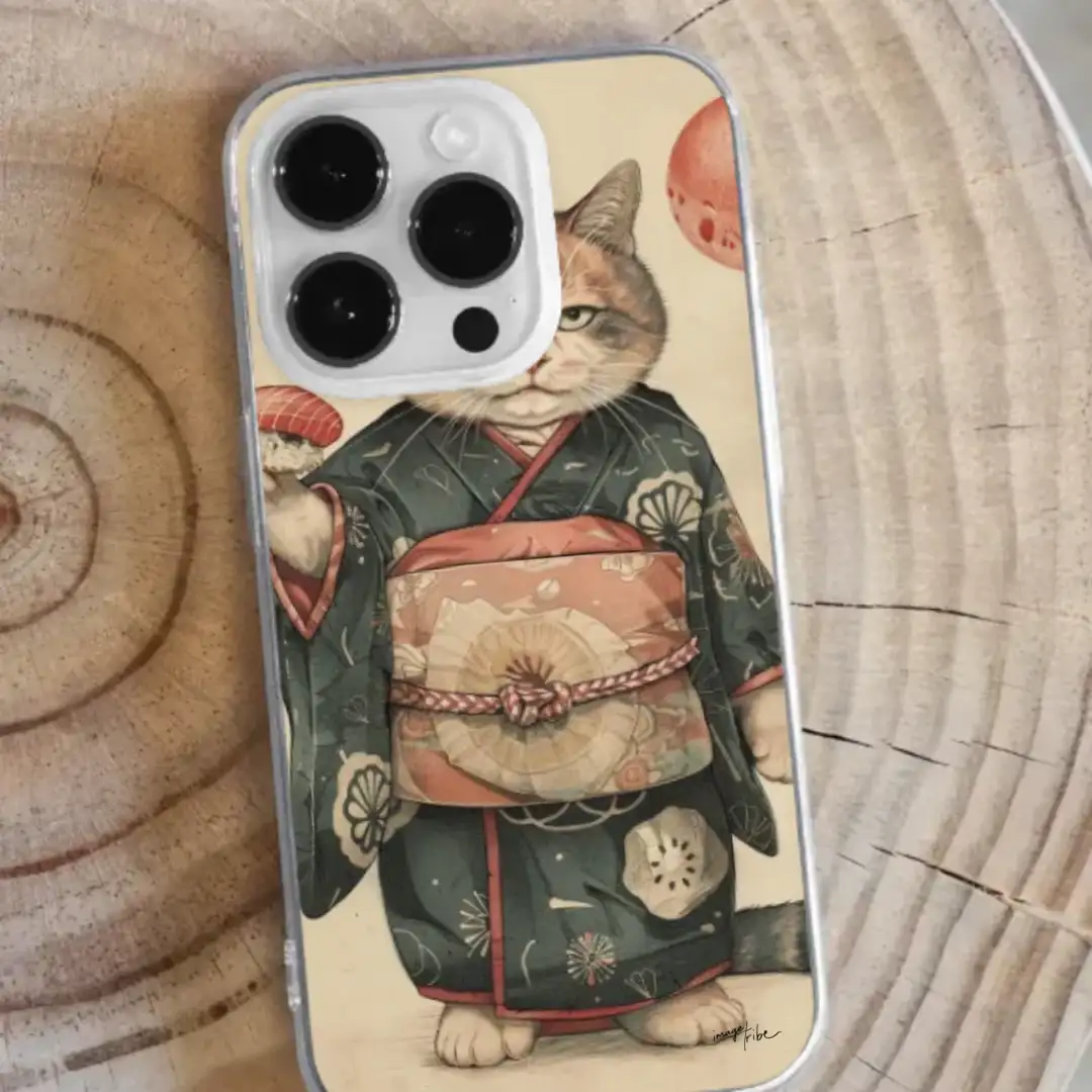 iPhone case geisha cat