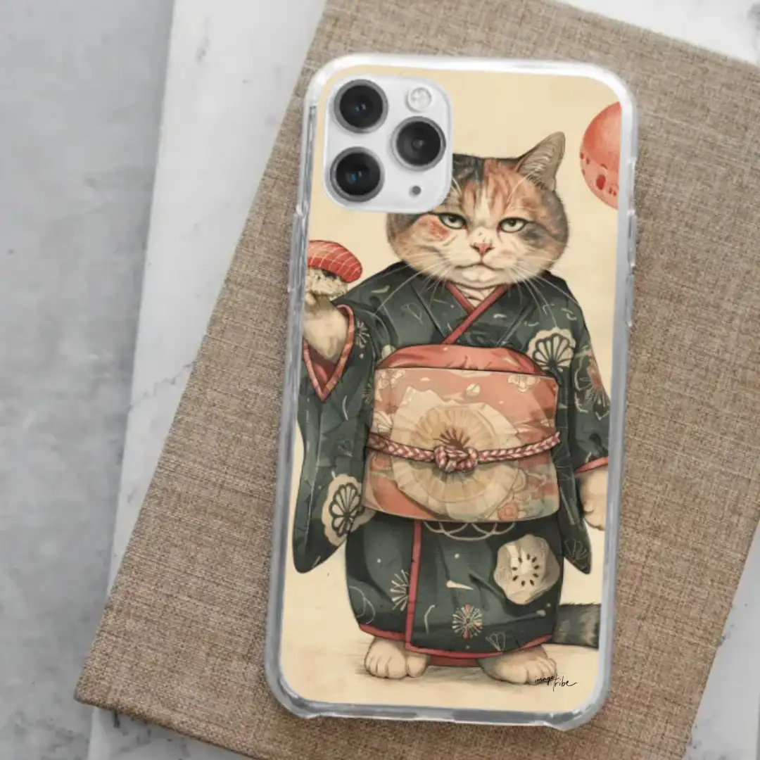 iPhone case geisha cat