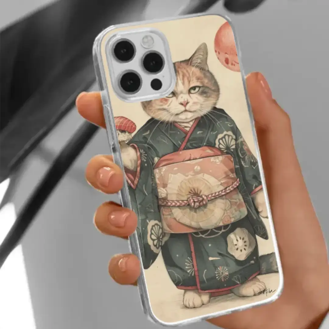 iPhone case geisha cat