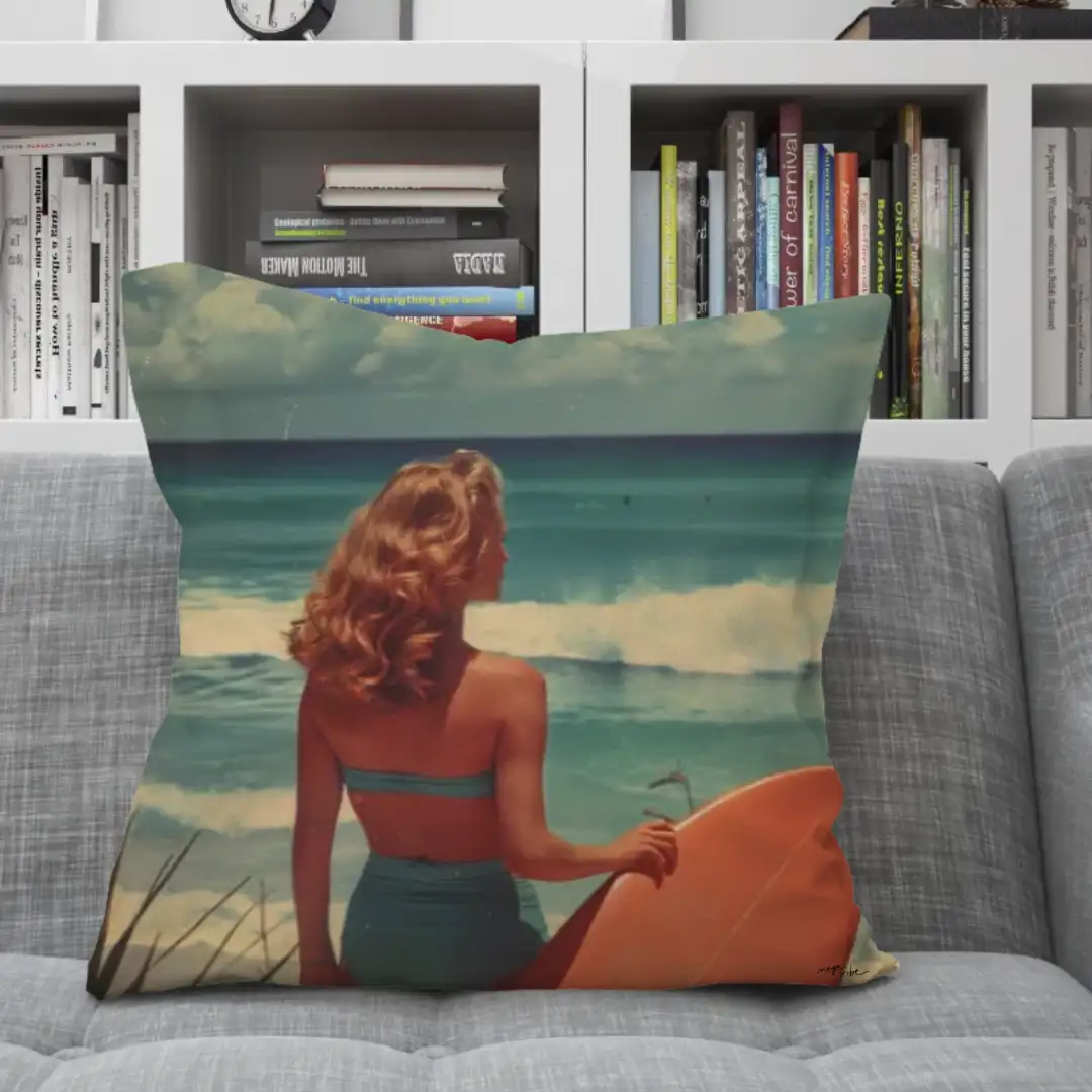 Pillow beach photograph from the 1950s