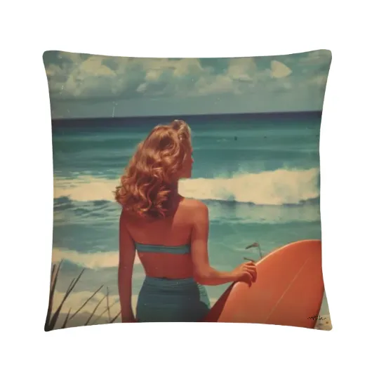Pillow beach photograph from the 1950s