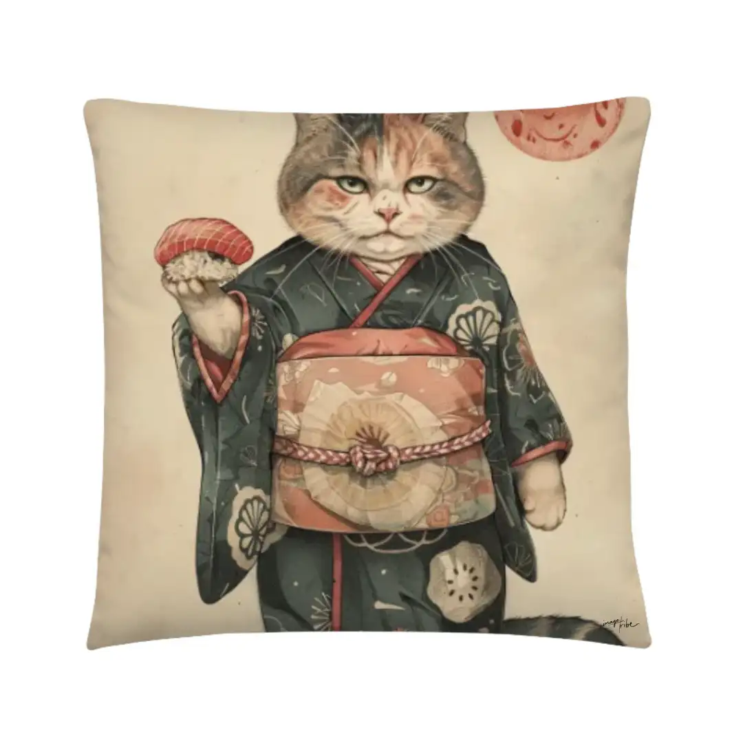 Pillow geisha cat