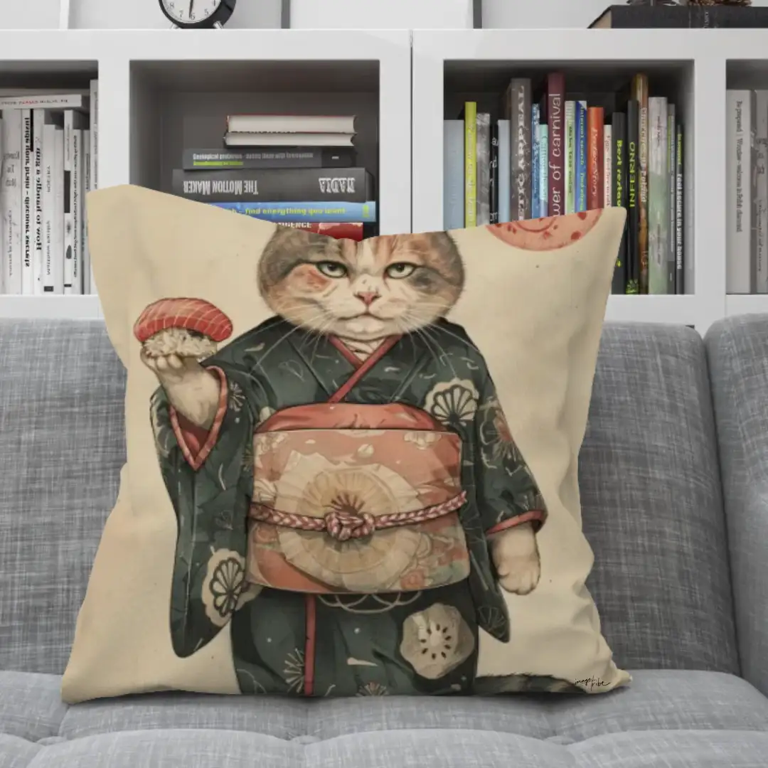 Pillow geisha cat