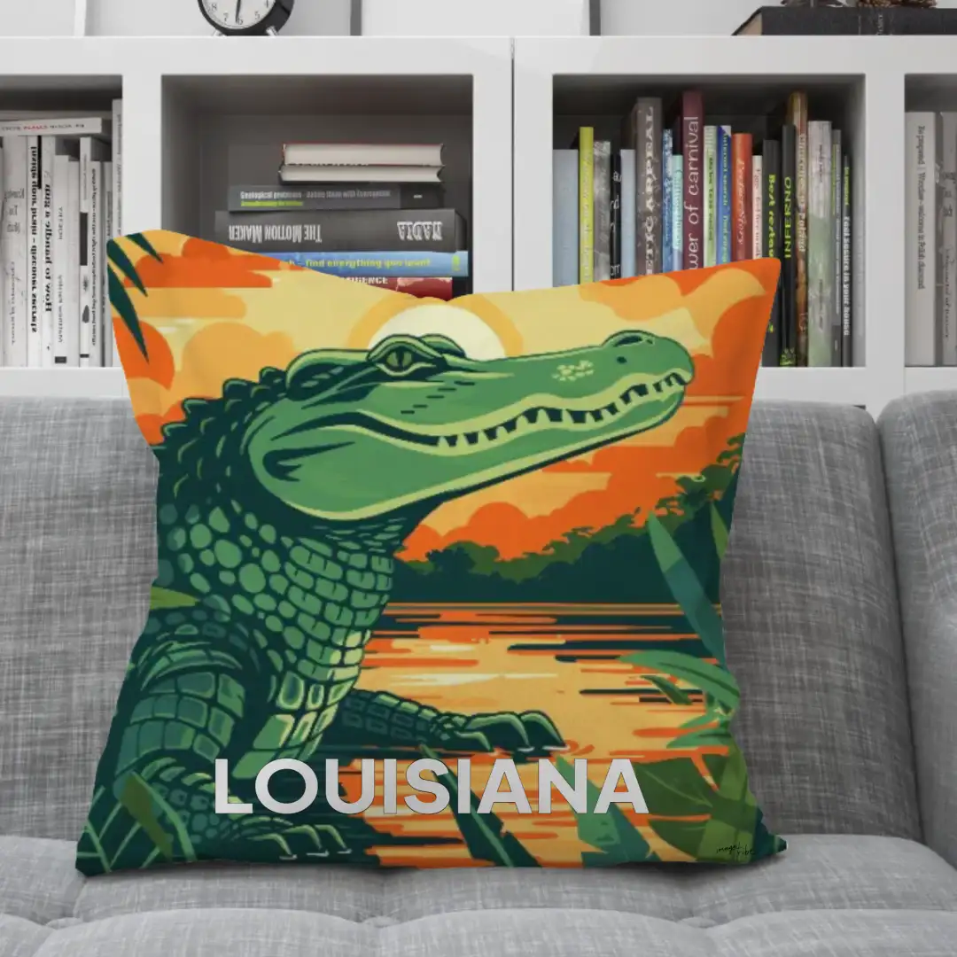 Pillow Louisiana crocodile